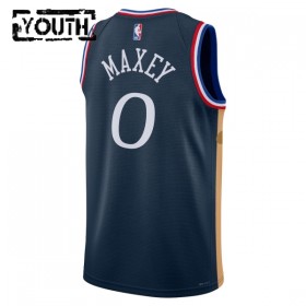 Dres Philadelphia 76ers Tyrese Maxey Nike 2025-26 City Edition Navy Swingman - Dječji